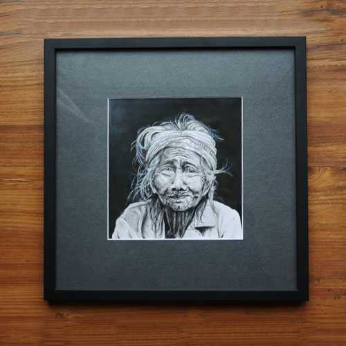 old woman painting